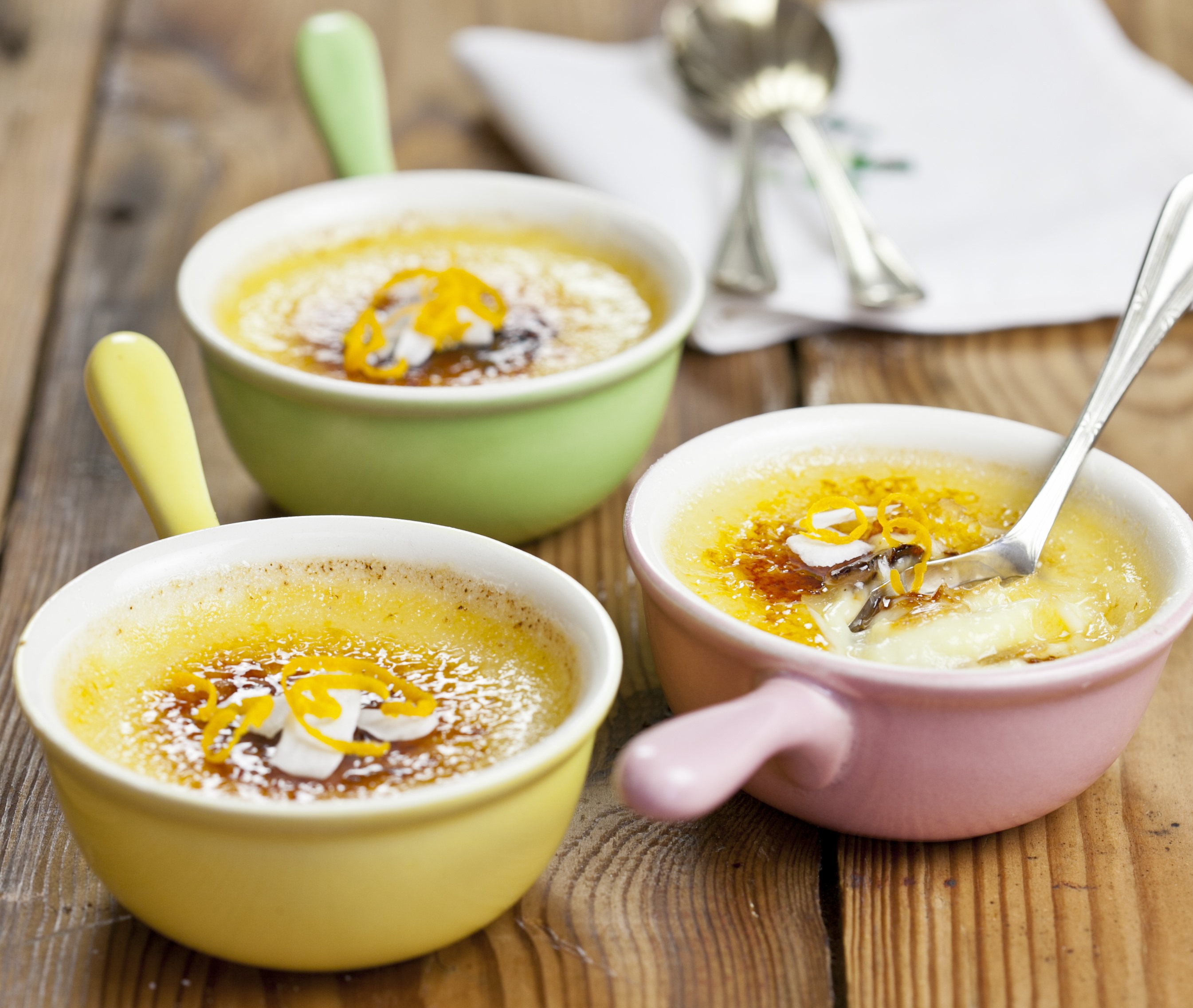 Coconut orange crème brûlées