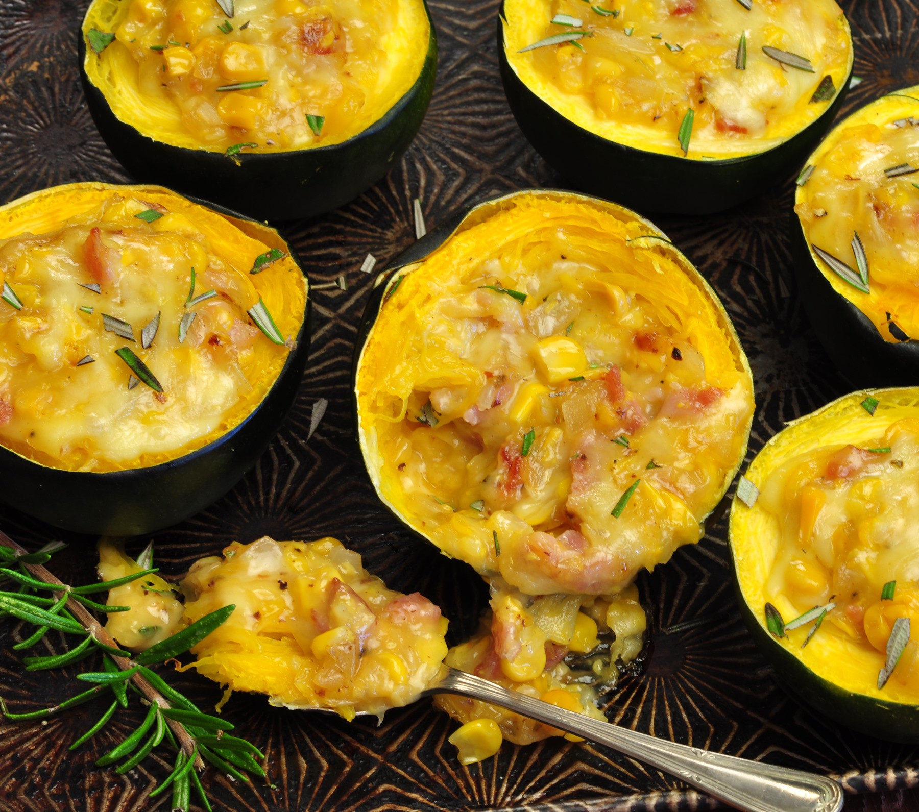 Sweetcorn filled squash