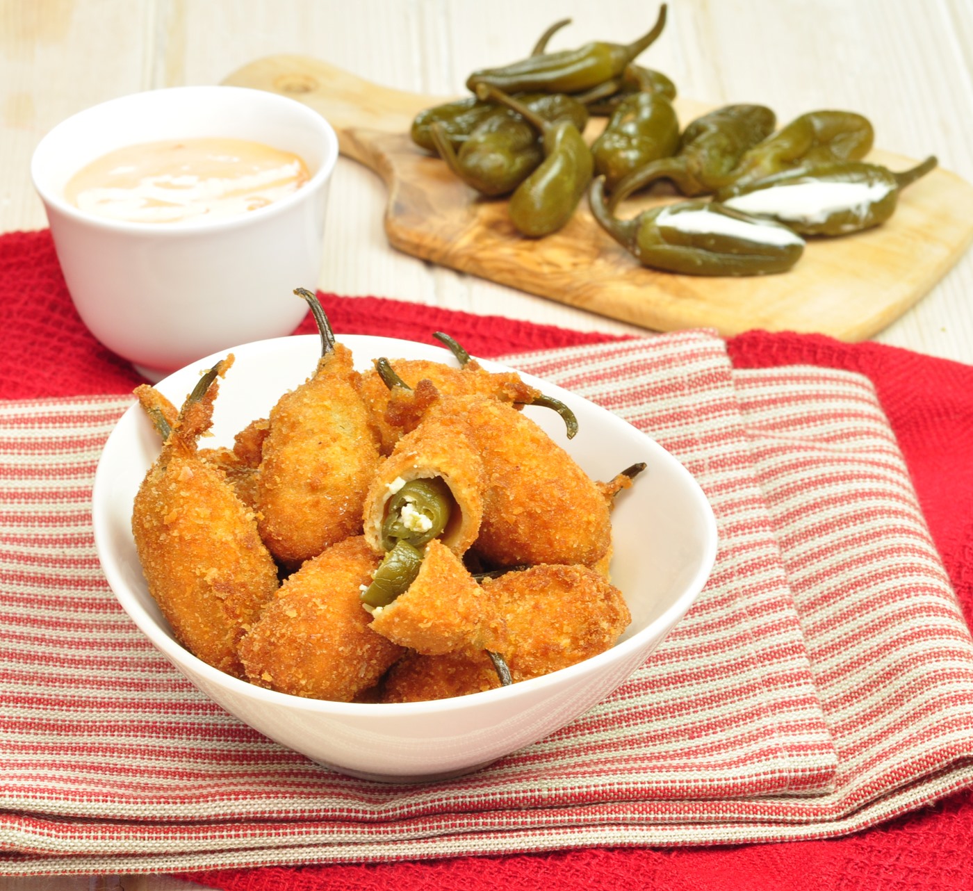 Crumbed jalapeno chillies