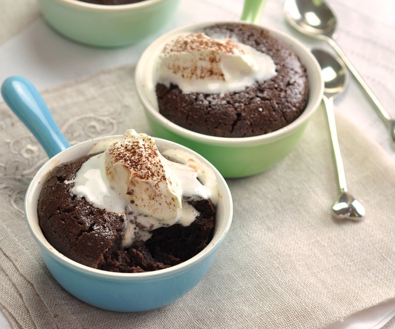 Decadent chocolate puddings